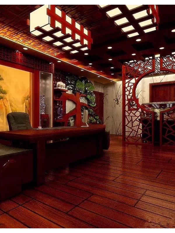 中国风会客室仿木不锈钢装饰